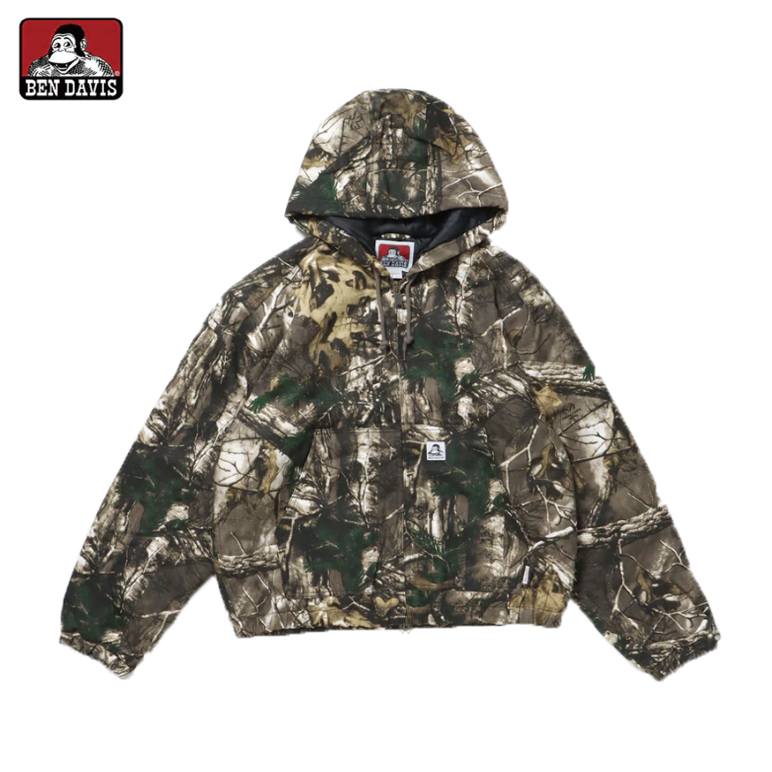 【 BEN DAVIS | 迷彩派克連帽外套 - 樹枝圖紋 】