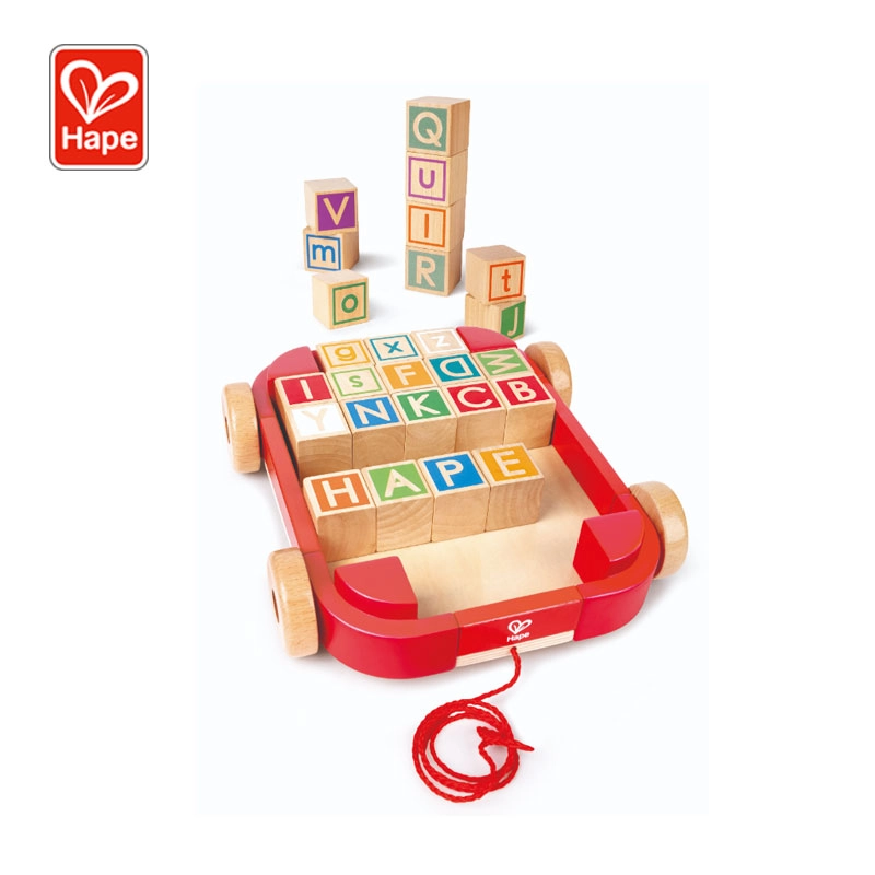 Hape Pull-Along Cart With Blocks Suitable, E0487