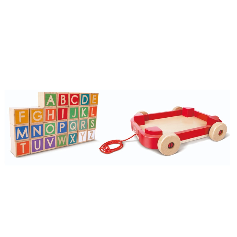Hape Pull-Along Cart With Blocks Suitable, E0487