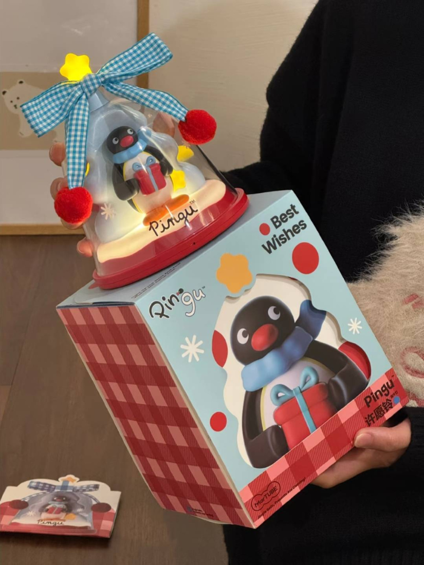 【 預購 】MarTUBE x Pingu 官方聯名 許願鈴小夜燈 豪華禮盒組