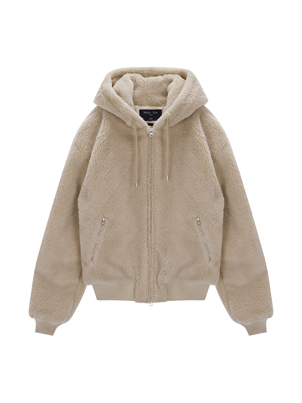 搖粒絨連帽外套男款 米色