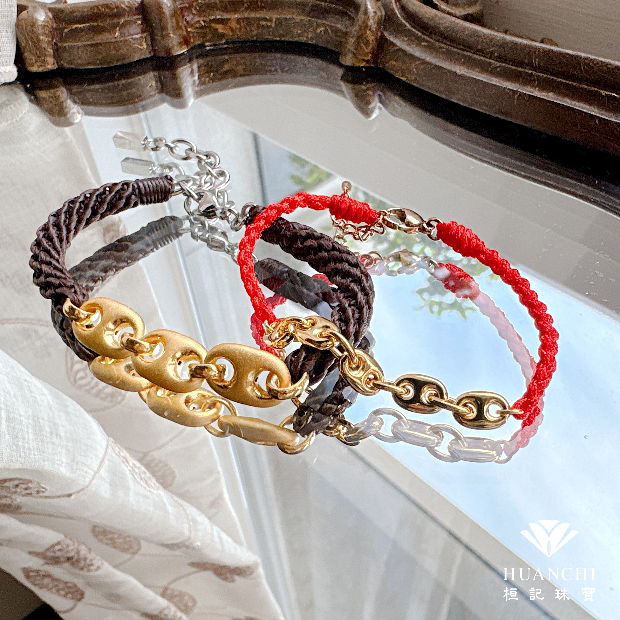 豬你相戀情侶 編織金手鍊