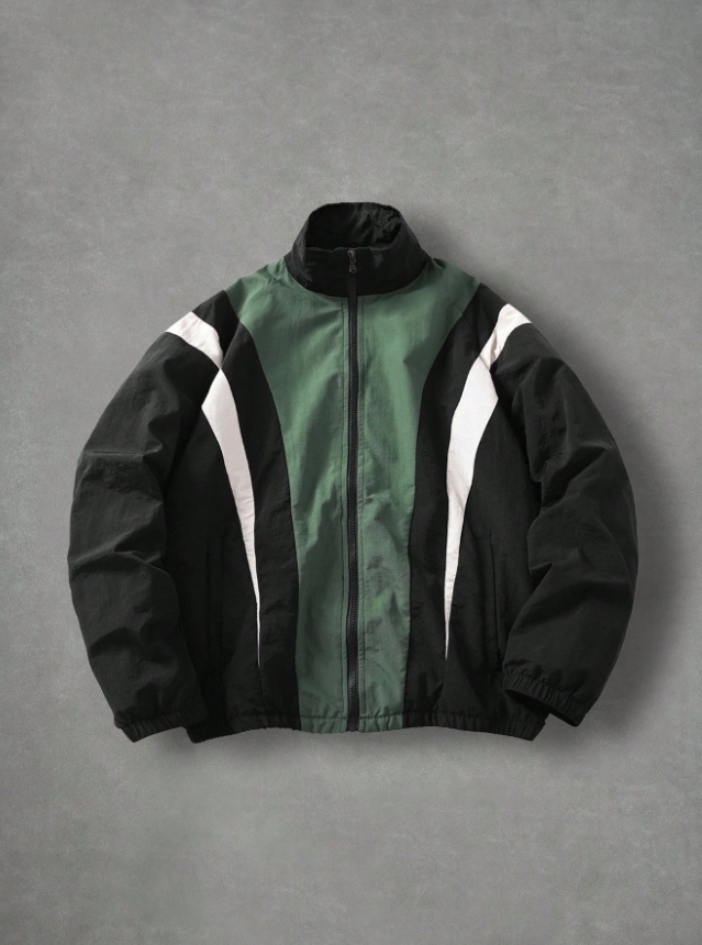 KADMAX大尺碼-男士黑綠白防風外套〈KSMS2684〉