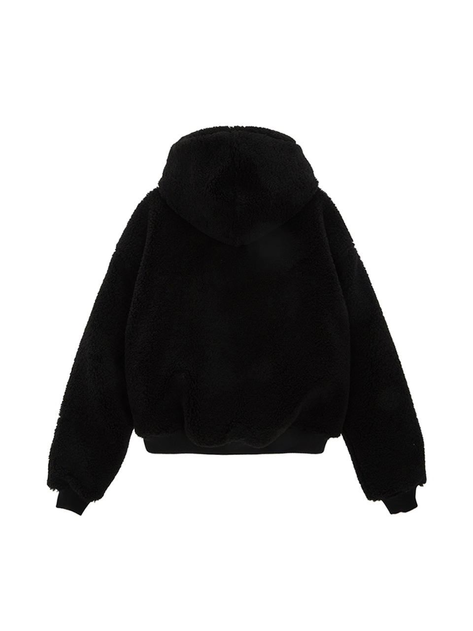 搖粒絨連帽外套女款 黑色