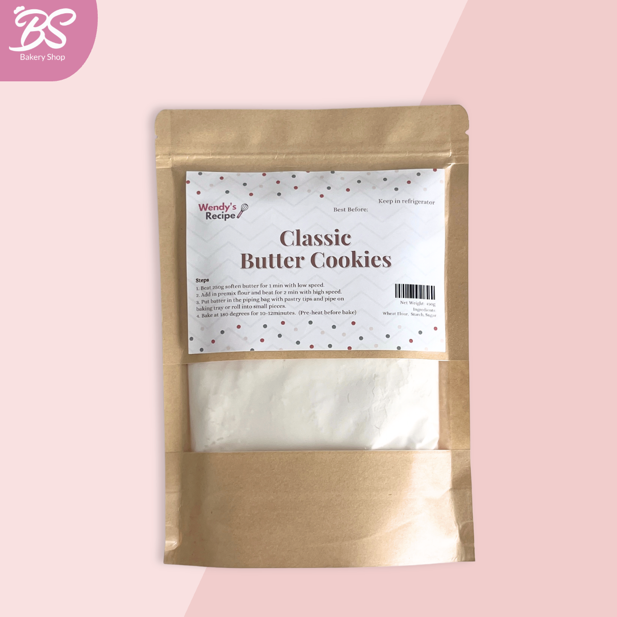 PRE-ORDER【Wendy's Recipe Butter Cookies Premix】Original Classic Flavour 原味牛油饼干预拌粉