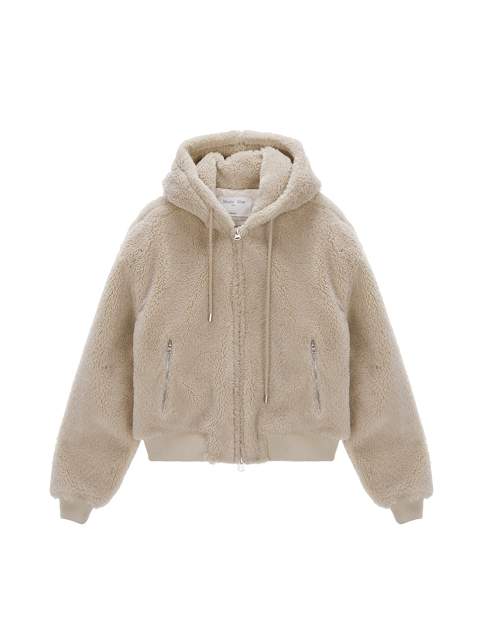 搖粒絨連帽外套女款 米色