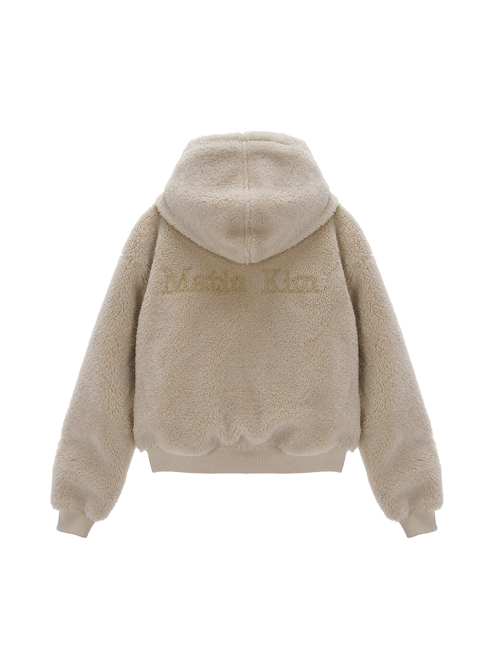 搖粒絨連帽外套女款 米色