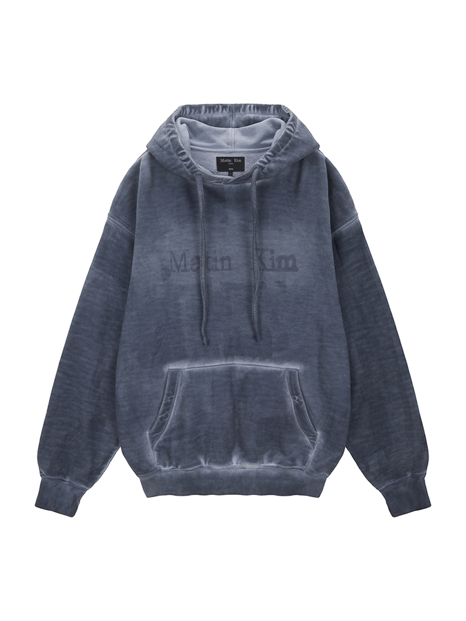 復古水洗LOGO印花帽T男款 煙燻藍