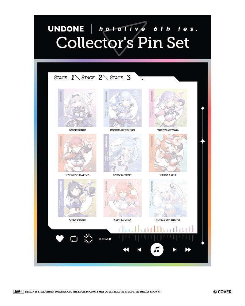 「官品預購」UNDONE x hololive 6th fes. Color Rise Harmony - Collector’s Pin Set