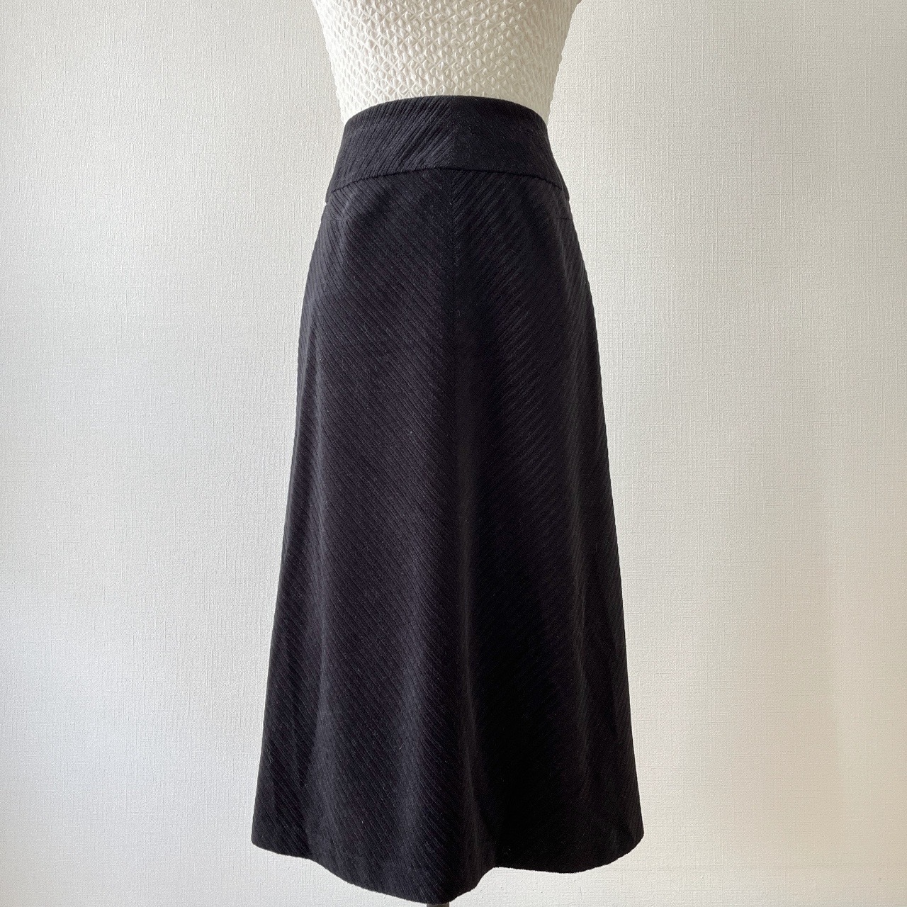 LANCEL日本製黑色燈芯絨半裙