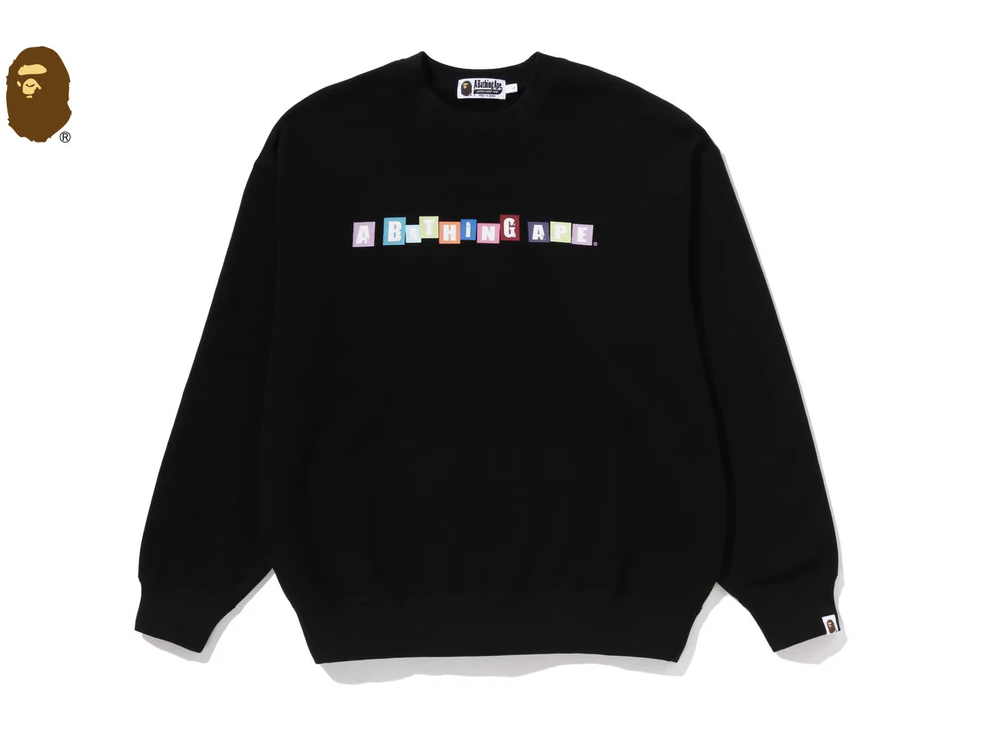 【BAPE男生】1206 發售 寬版  BATHING APE LOGO RELAXED FIT CREWNECK SWEATSHIRT