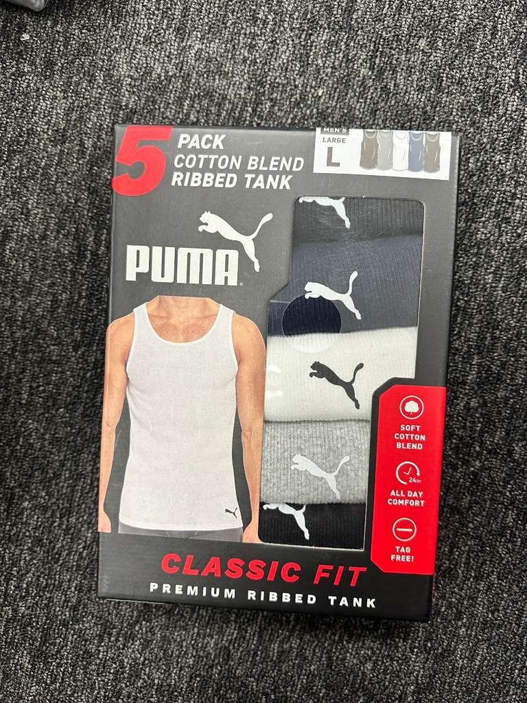 【直播】PUMA LL1205701 男裝背心 (1套5件混色)