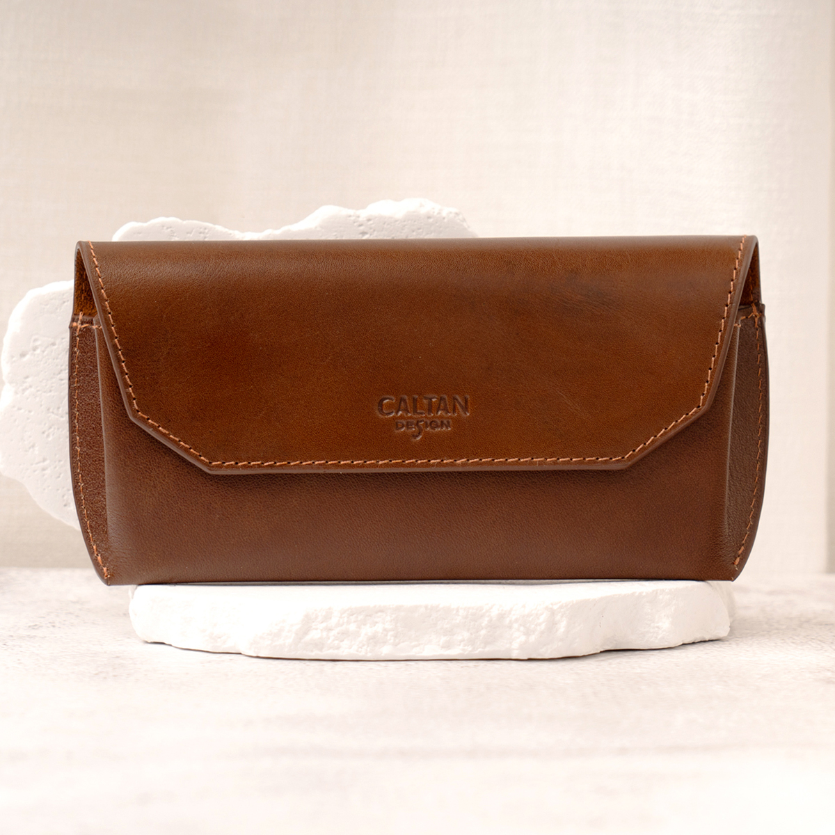 簡約信封真皮硬式眼鏡/墨鏡皮套-兩色(075378)