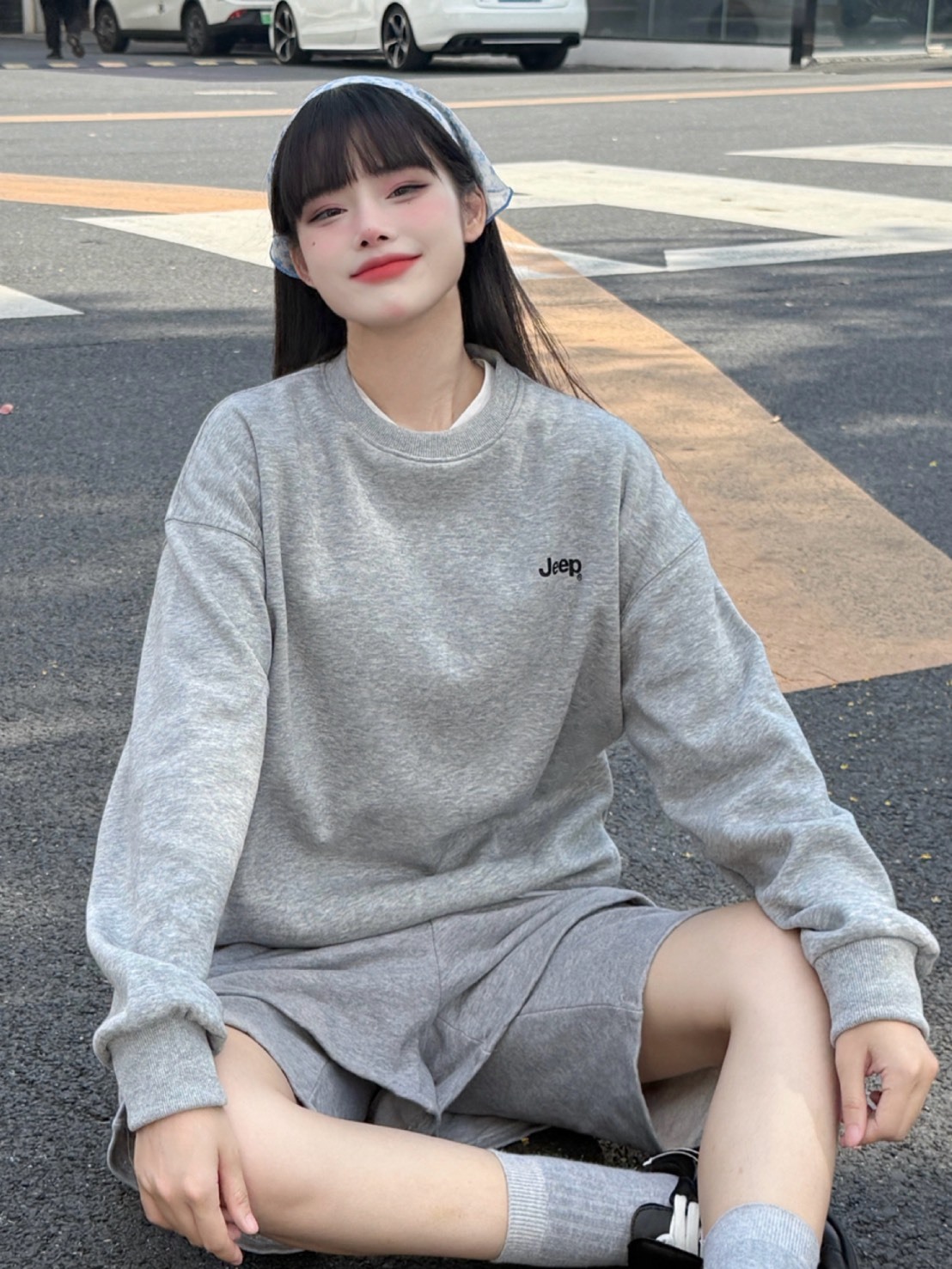 JEEP 簡約 圓領 長袖 衛衣