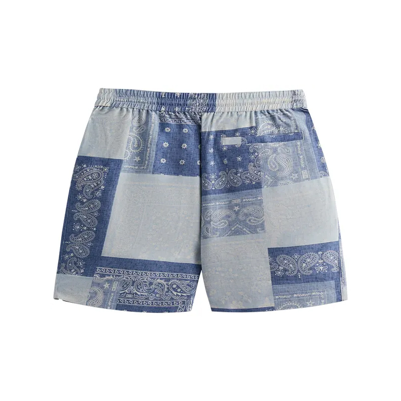 KITH WASHED PAISLEY SHORT 'Light Indigo' 水洗變形蟲 休閒 短褲【KHM060536-415】