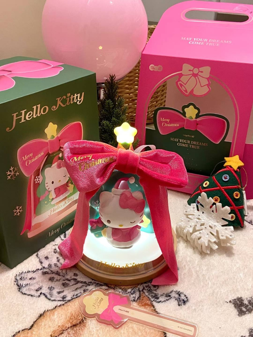 【 預購 】MarTUBE x Hello Kitty 官方聯名 聲控許願鈴小夜燈 豪華禮盒組