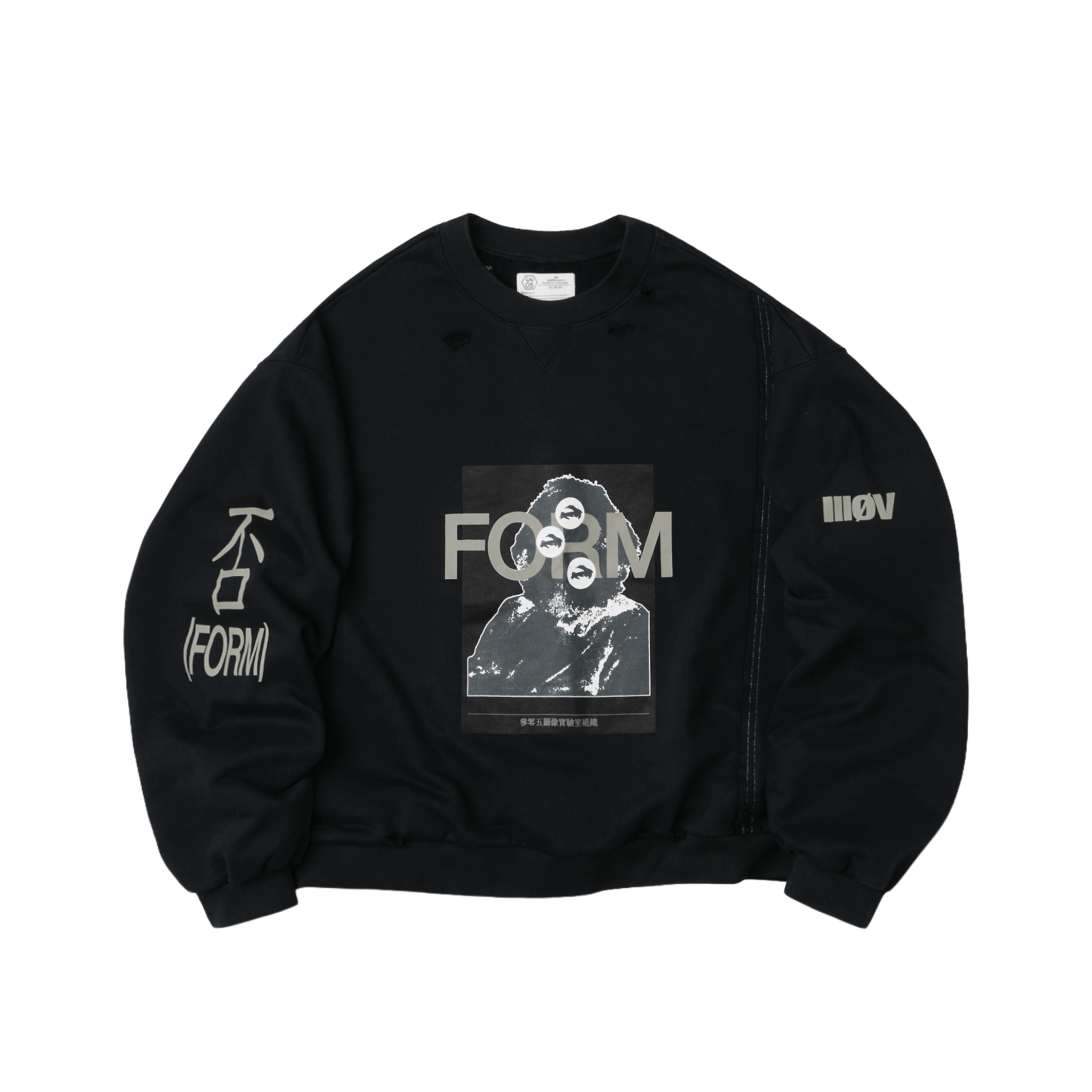 Wall of Sound - 2:46/“MACHINES” DMG. Crewneck Sweater - Black