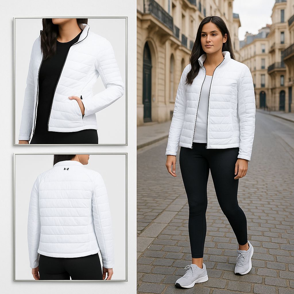 【預購】Q120415 UNDER ARMOUR 白色女款Atlas 保暖外套