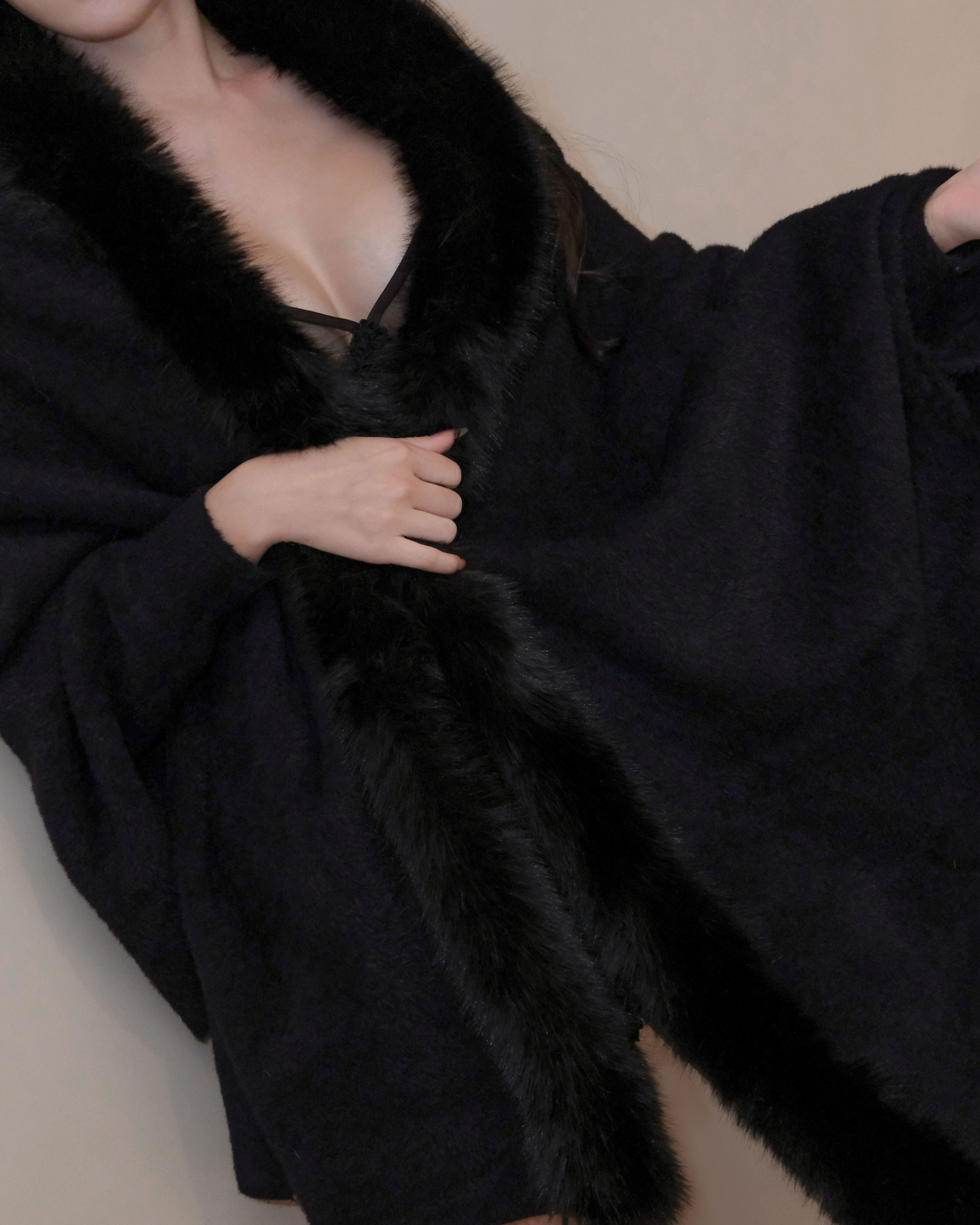 訂製-名媛仿真毛領披肩