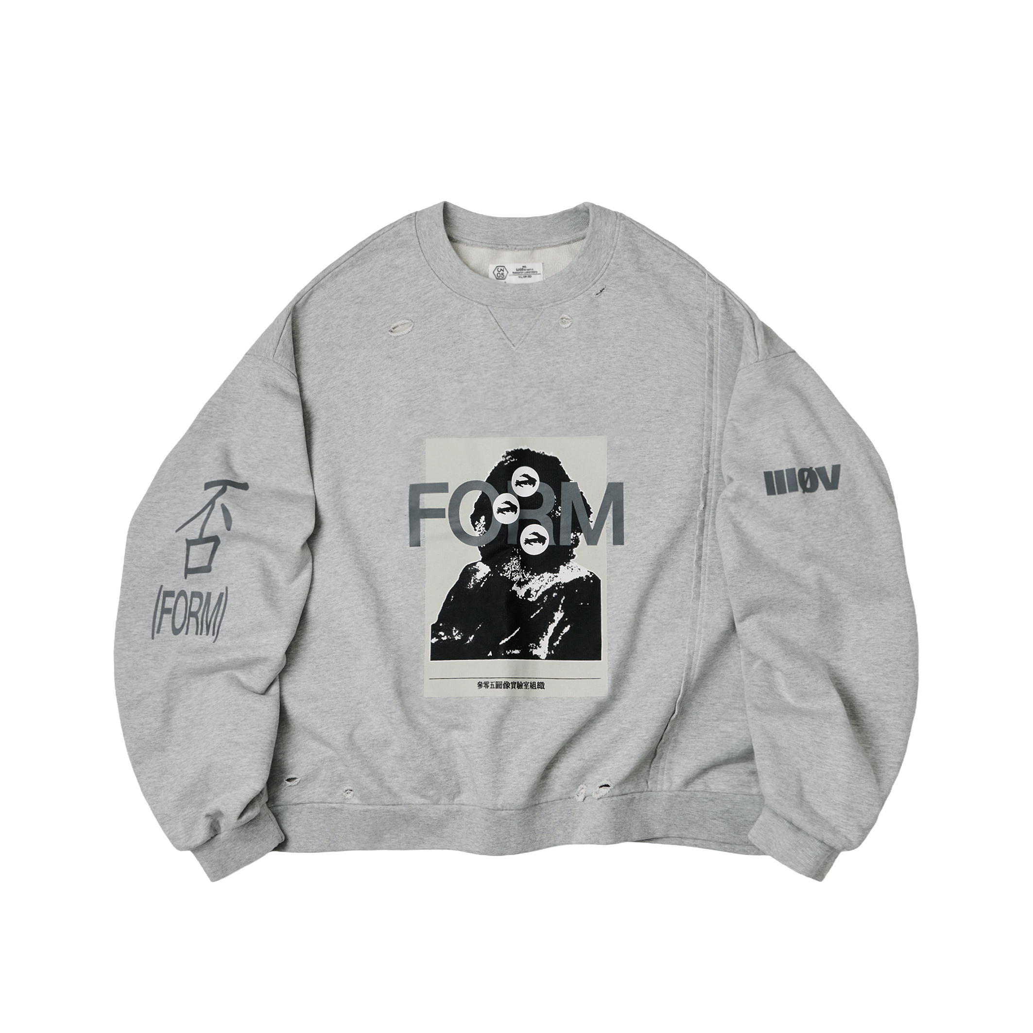 Wall of Sound - 2:46/“MACHINES” DMG. Crewneck Sweater - Heather Grey
