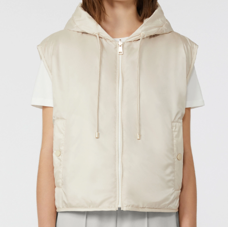1LN0902-162 MAX MARA Weekend Reversible water-repellent canvas gilet - Ivory #5296025106004 - LEVANTE (C-BR-E)