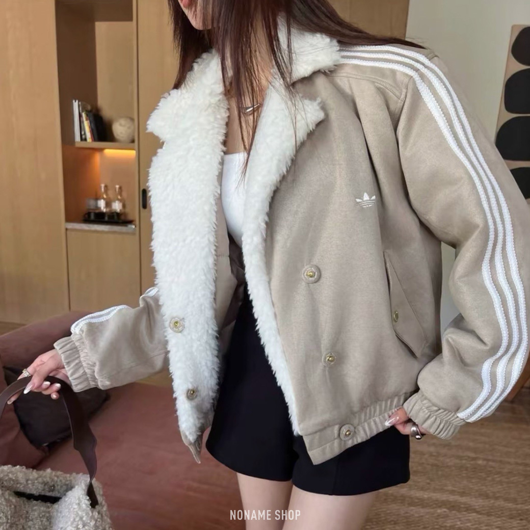 ADIDAS Originals RETRO 羊羔毛 麂皮 翻領 外套 兩色 (女款)