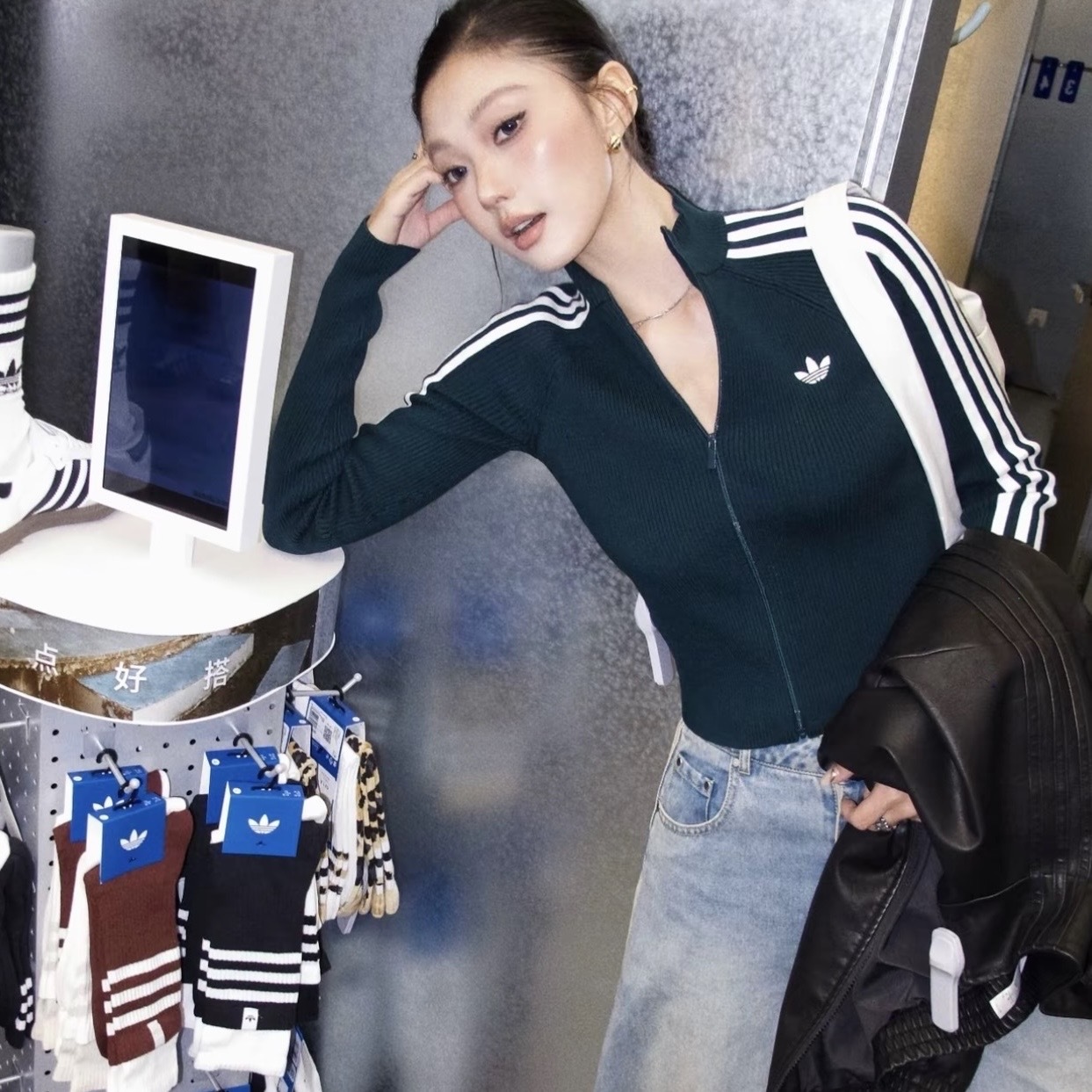 ADIDAS ORIGINALS ADICOLOR SLIM KNIT TRACK TOP 三線外套 修身運動 長袖 愛迪達 宋雨琦同款 JZ0886/JY2597/JY2599