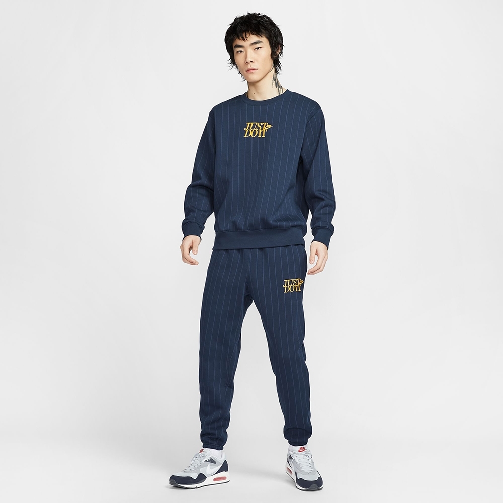 【官網限定】Nike Club Bb Crew Jdi AOP 條紋刷毛大學T HJ2158-451 XI