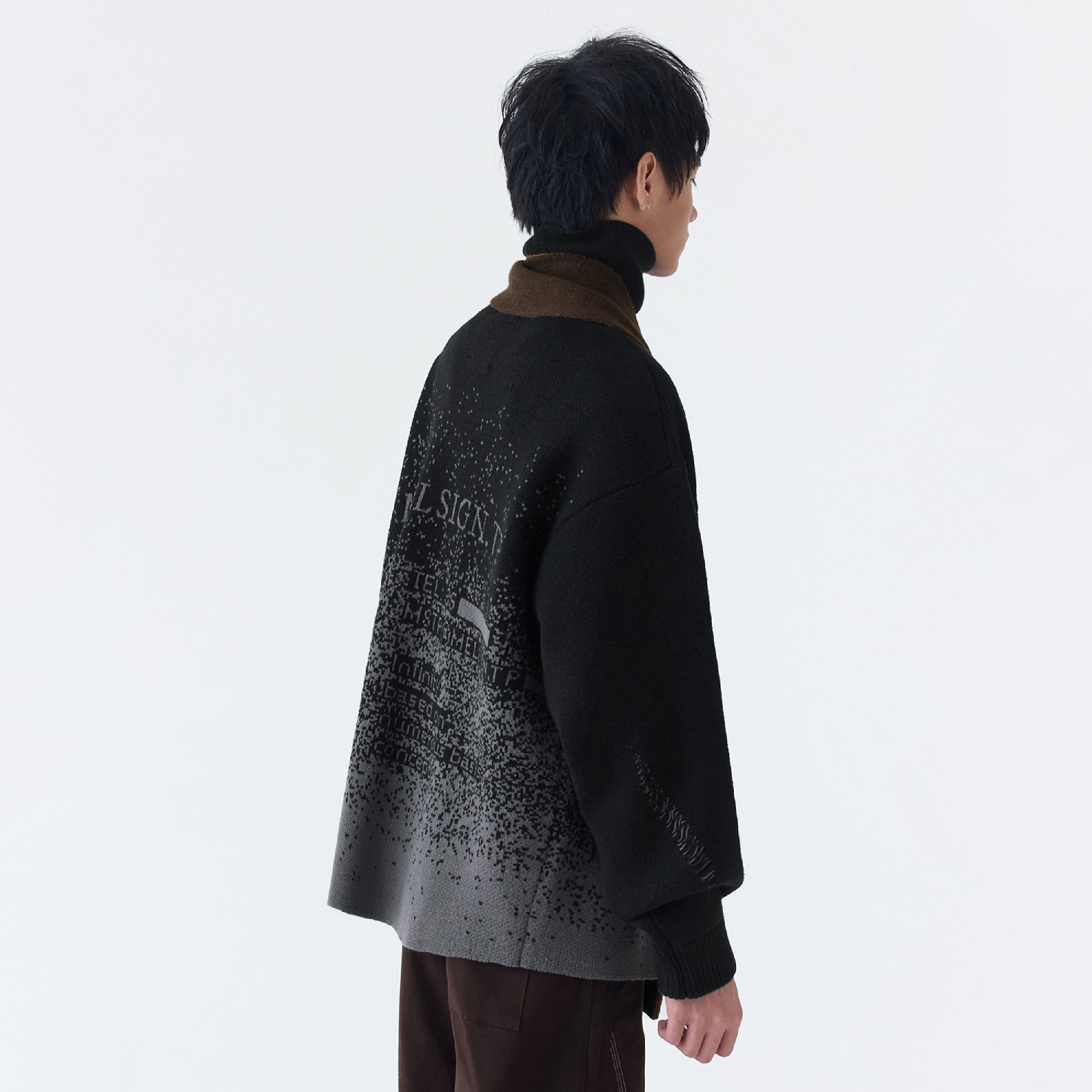 MELSIGN Bitmap Shift Knit Turtleneck