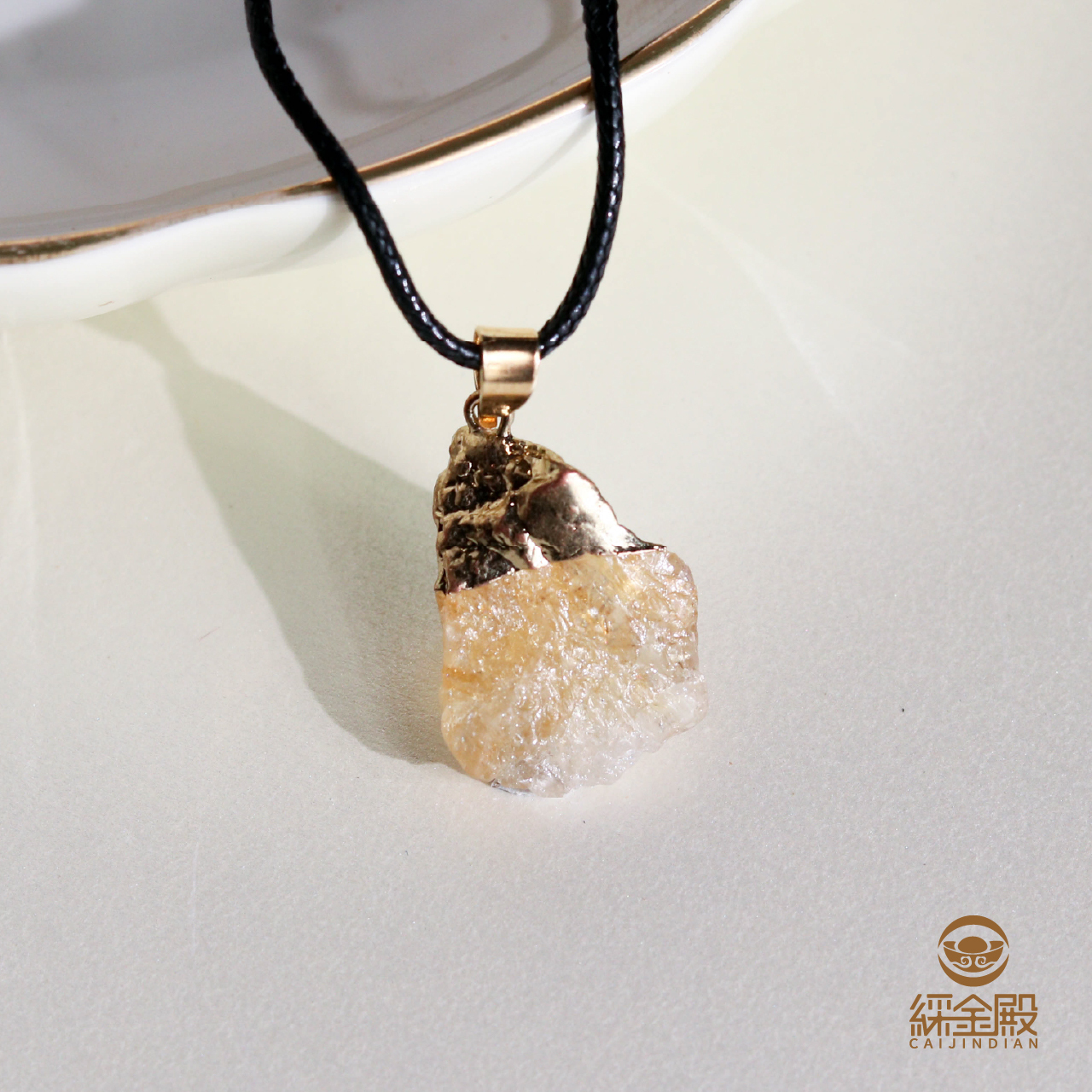 檸檬晶-天然原礦項鍊｜生命靈數3｜招財納福｜臍輪｜積極正向 【綵金殿】