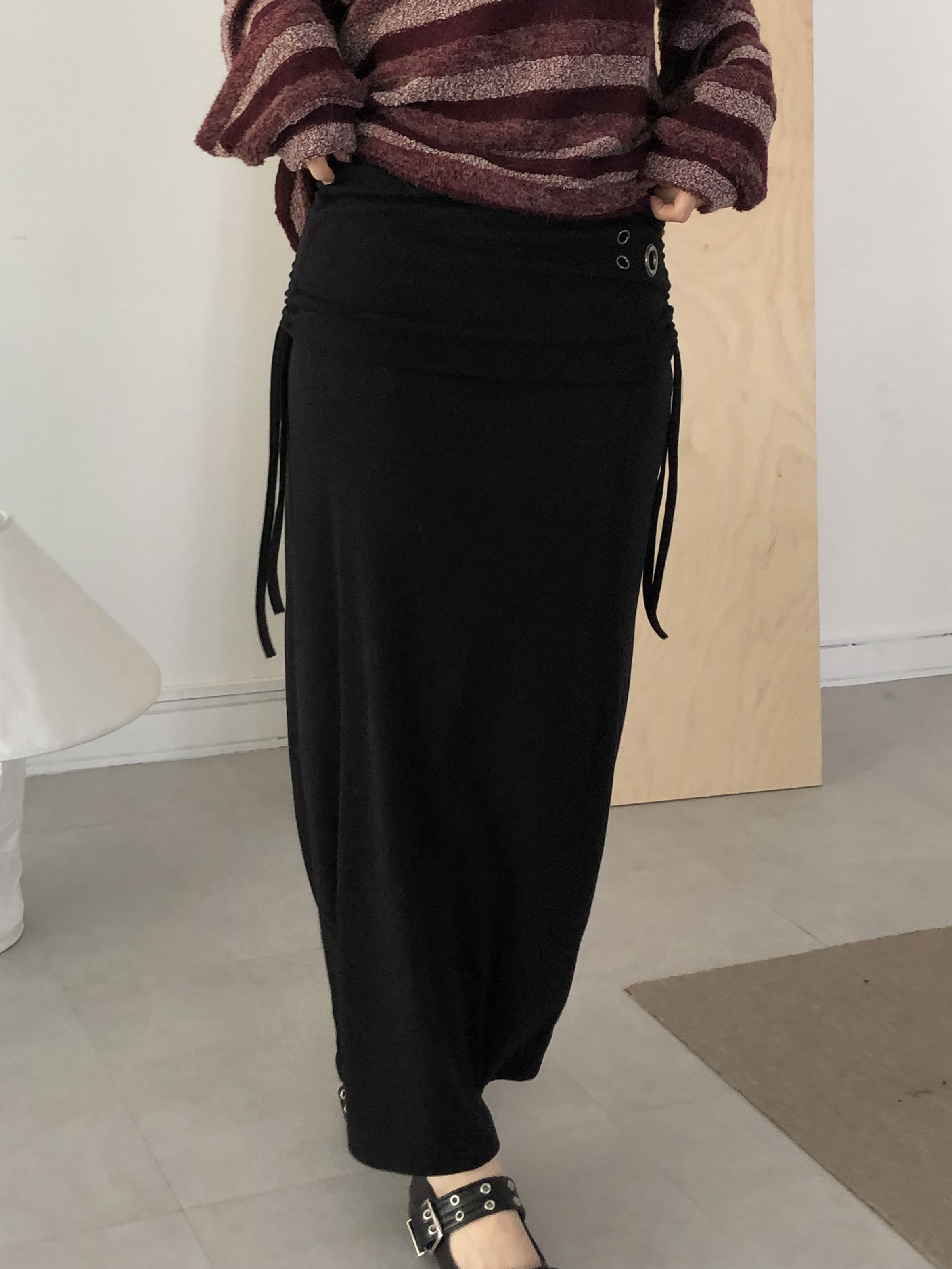 Eyelet Draped Skirt #長裙