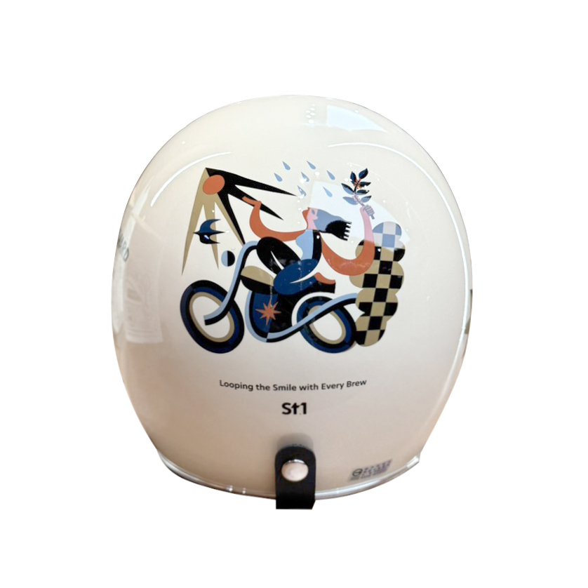 【St.1 cafe 】十週年限量安全帽 限量聯名 余文樂著用 象牙白