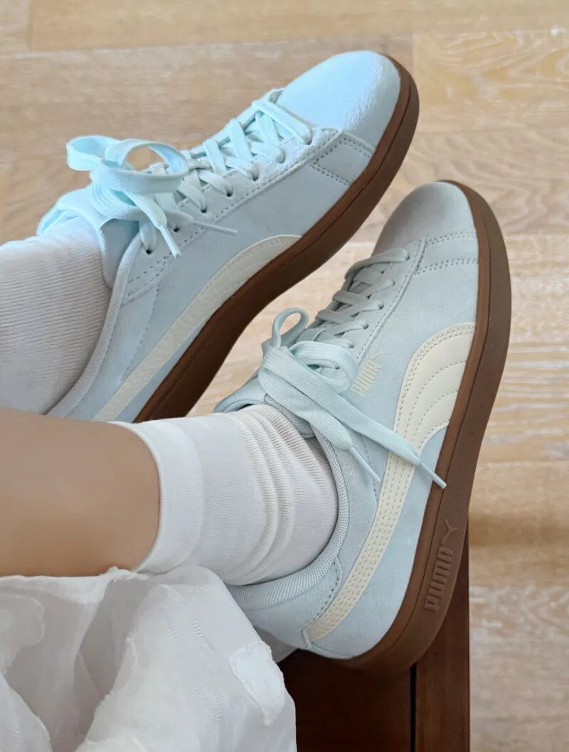 KTQ STORE ‧ Puma Smash 寶寶藍 淺藍 麂皮 焦糖底 復古 德訓鞋  390984-29