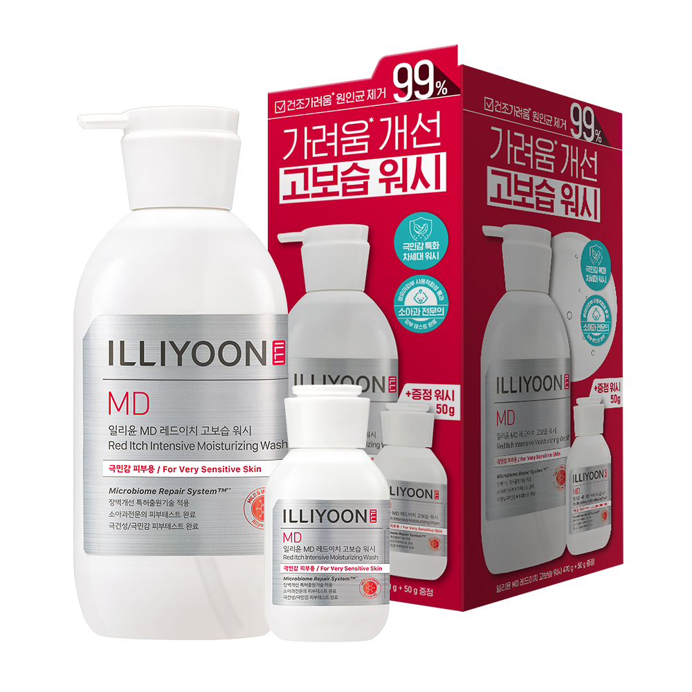 ILLIYOON MD 紅色舒緩止癢沐浴露 470g (+旅行裝50g)