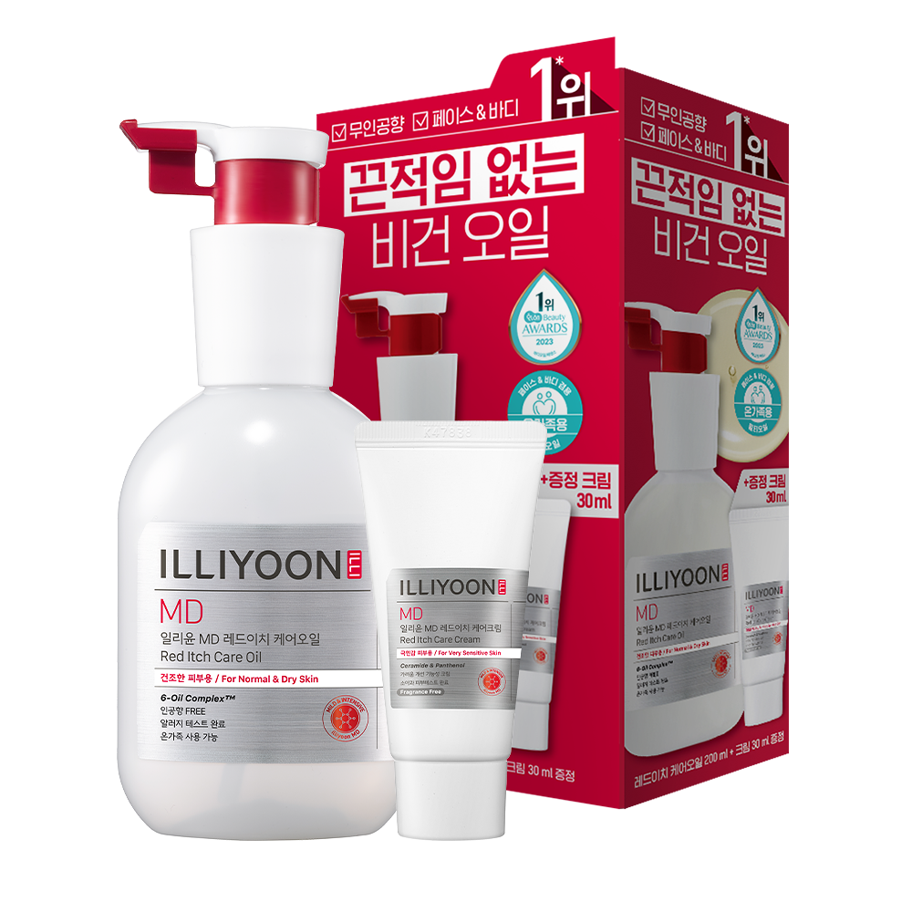ILLIYOON MD 紅色舒緩止癢修護油 200ml (+集中霜 30ml)