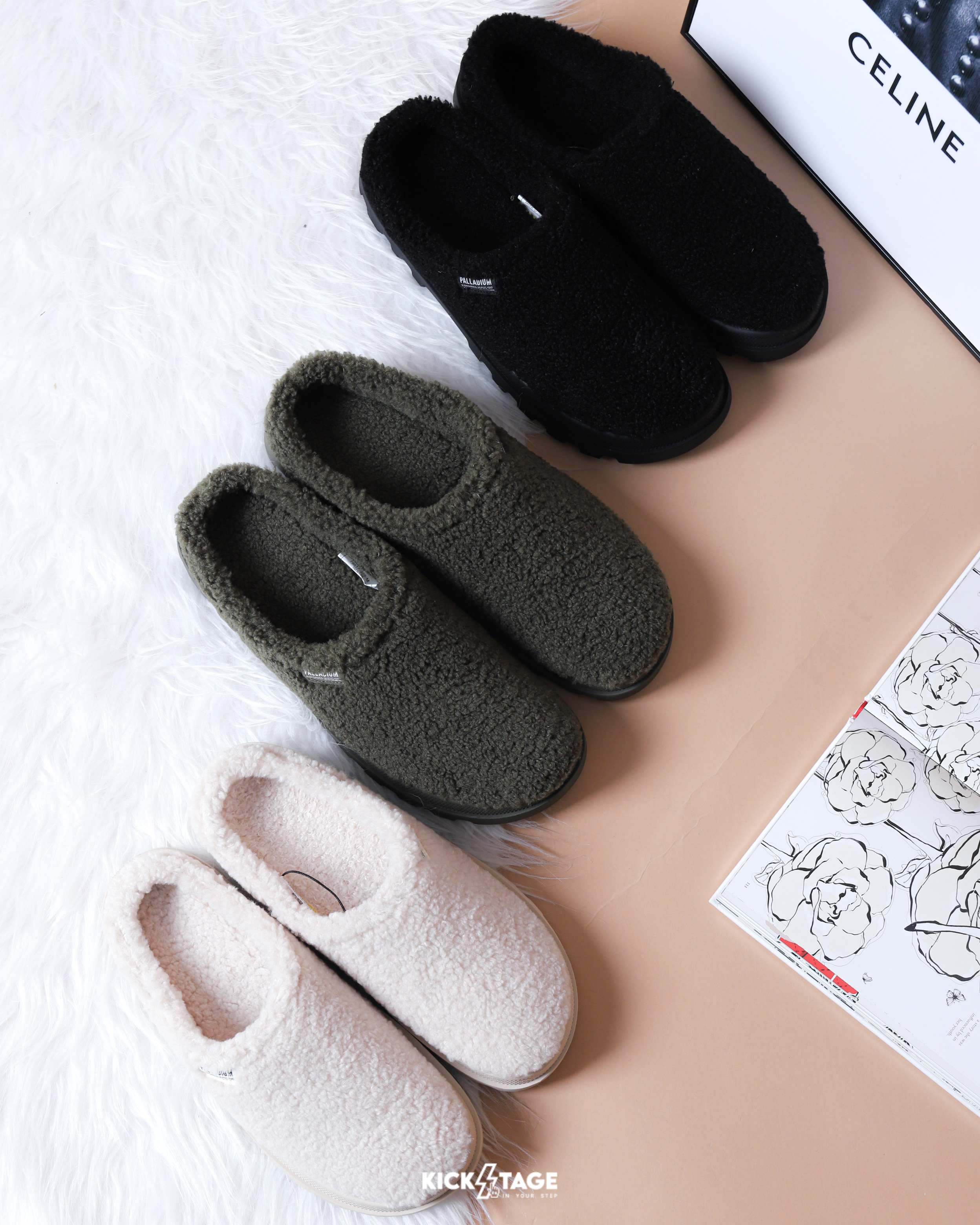 男女鞋 PALLADIUM DUNELITE MULE COSY 奶油白 軍綠 黑色 毛絨 合成羊毛 毛毛拖 穆勒鞋 拖鞋【79517】