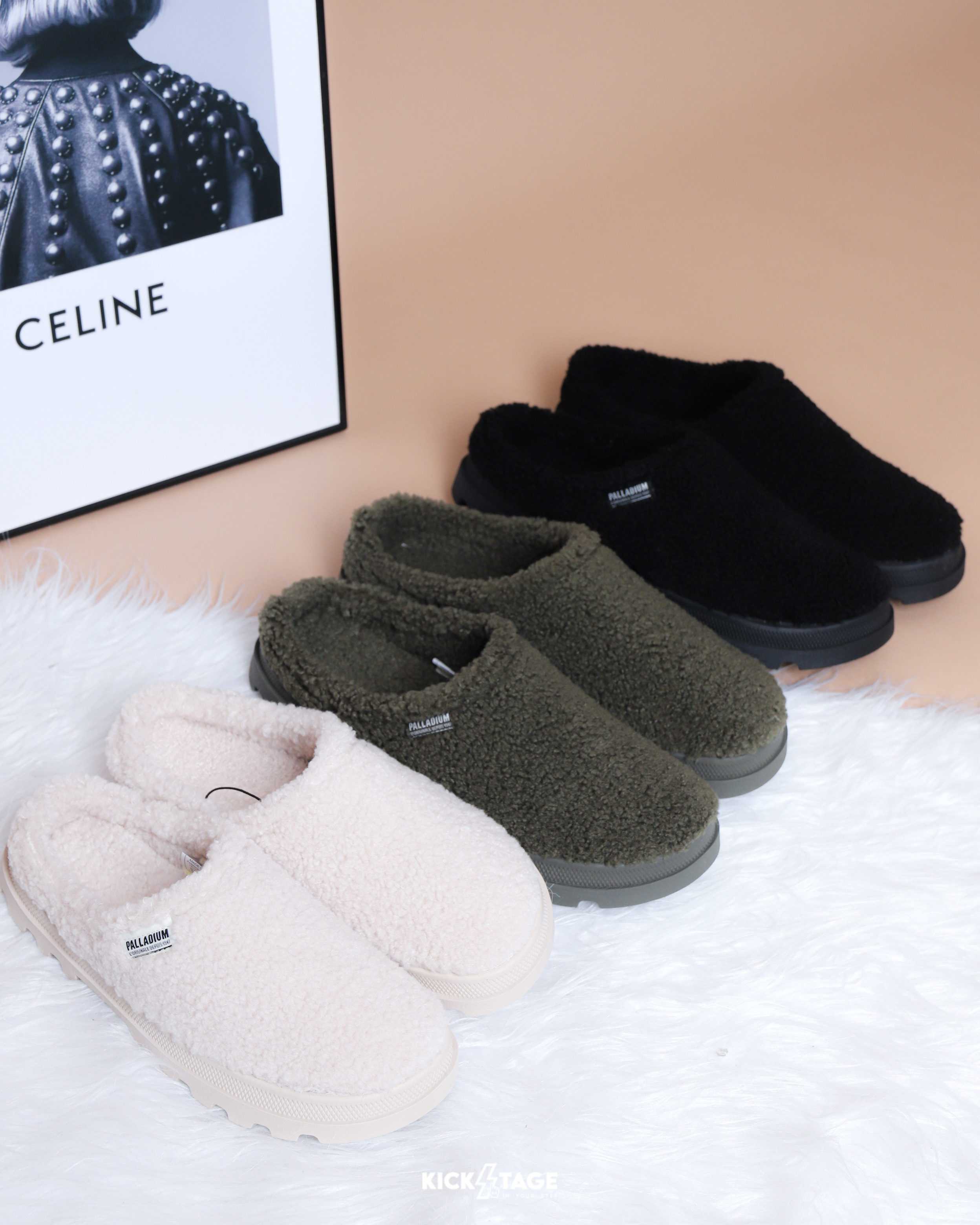 男女鞋 PALLADIUM DUNELITE MULE COSY 奶油白 軍綠 黑色 毛絨 合成羊毛 毛毛拖 穆勒鞋 拖鞋【79517】