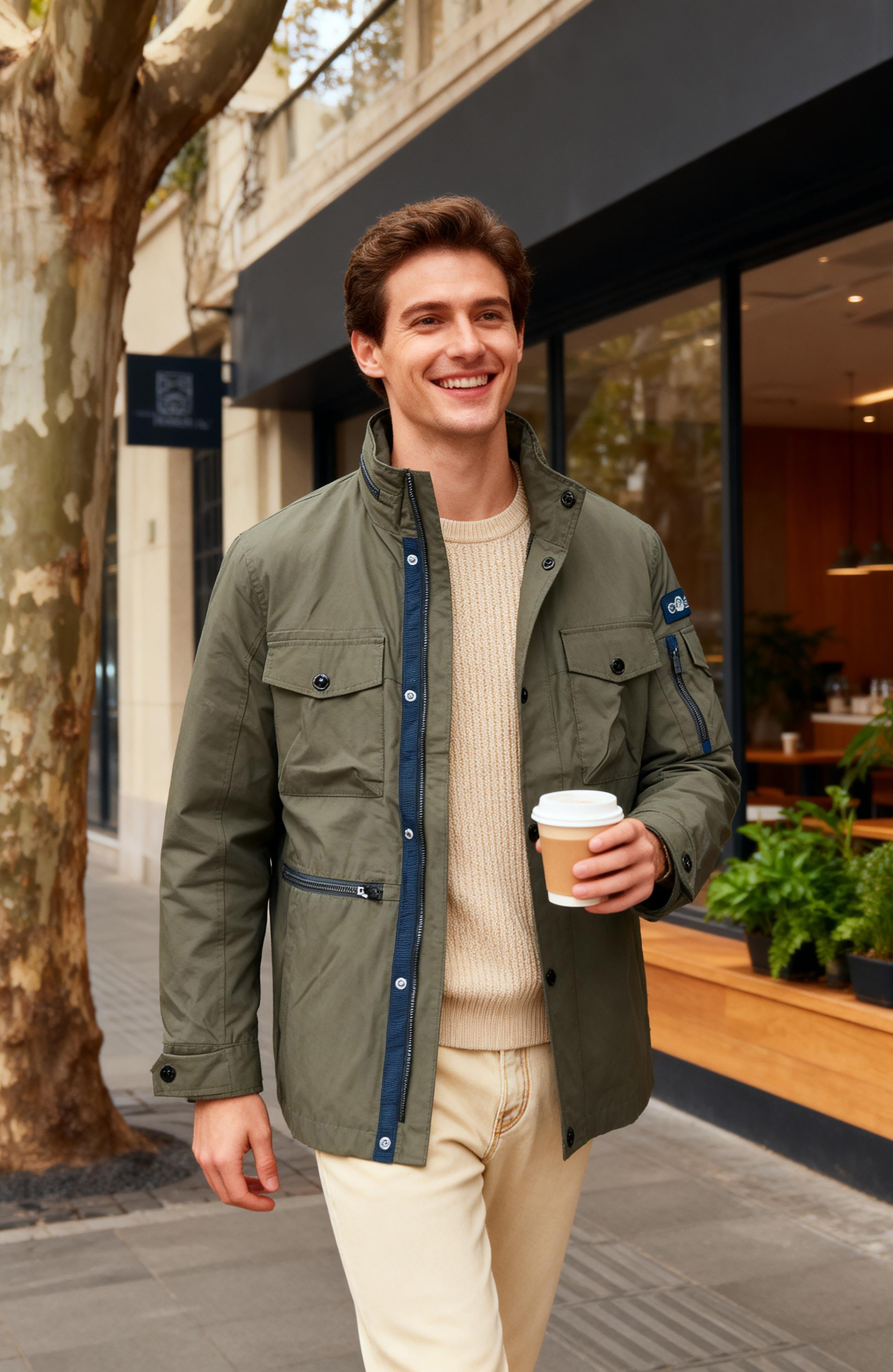 239054EPUPJ 多功能口袋設計休閒時尚夾克外套