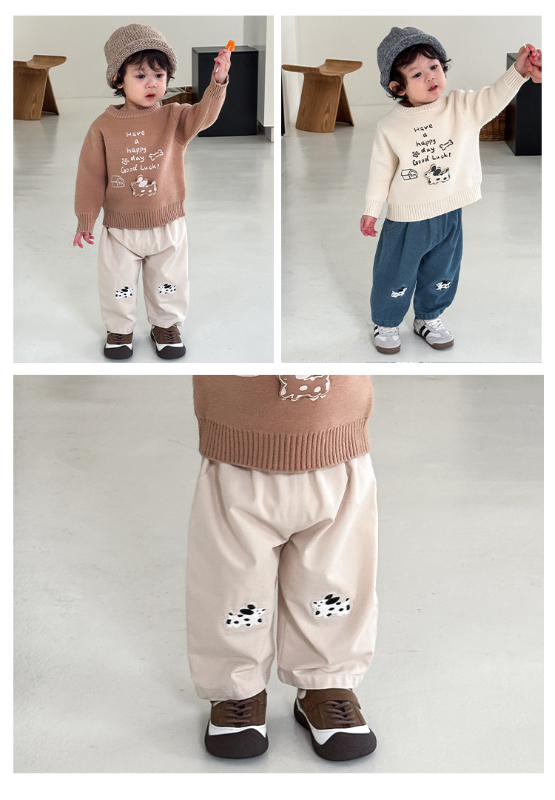 狗狗貼布梭織休閒褲(73-120)