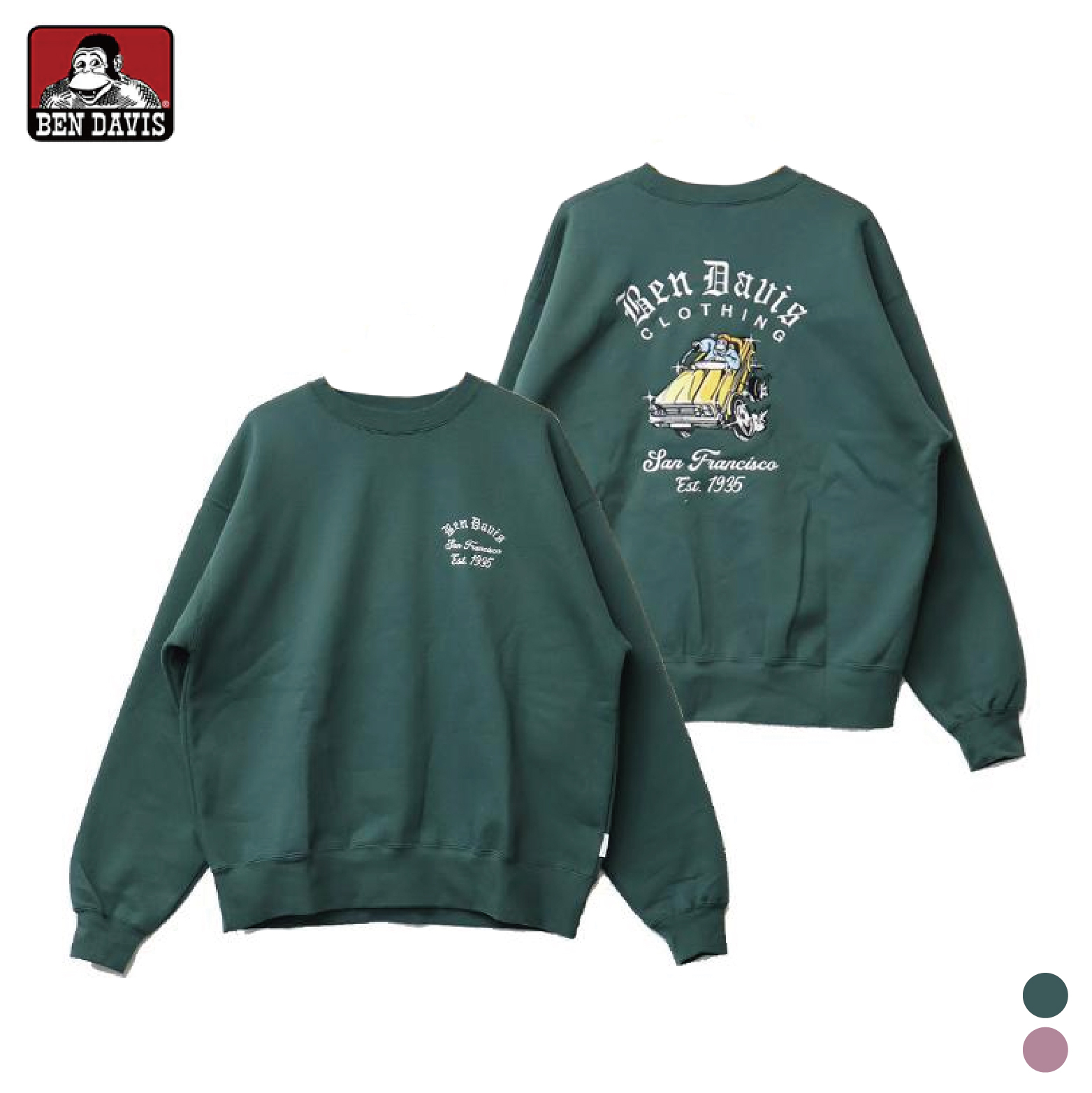 【 BEN DAVIS | 猿人開車刷毛大學TEE - 2色 】