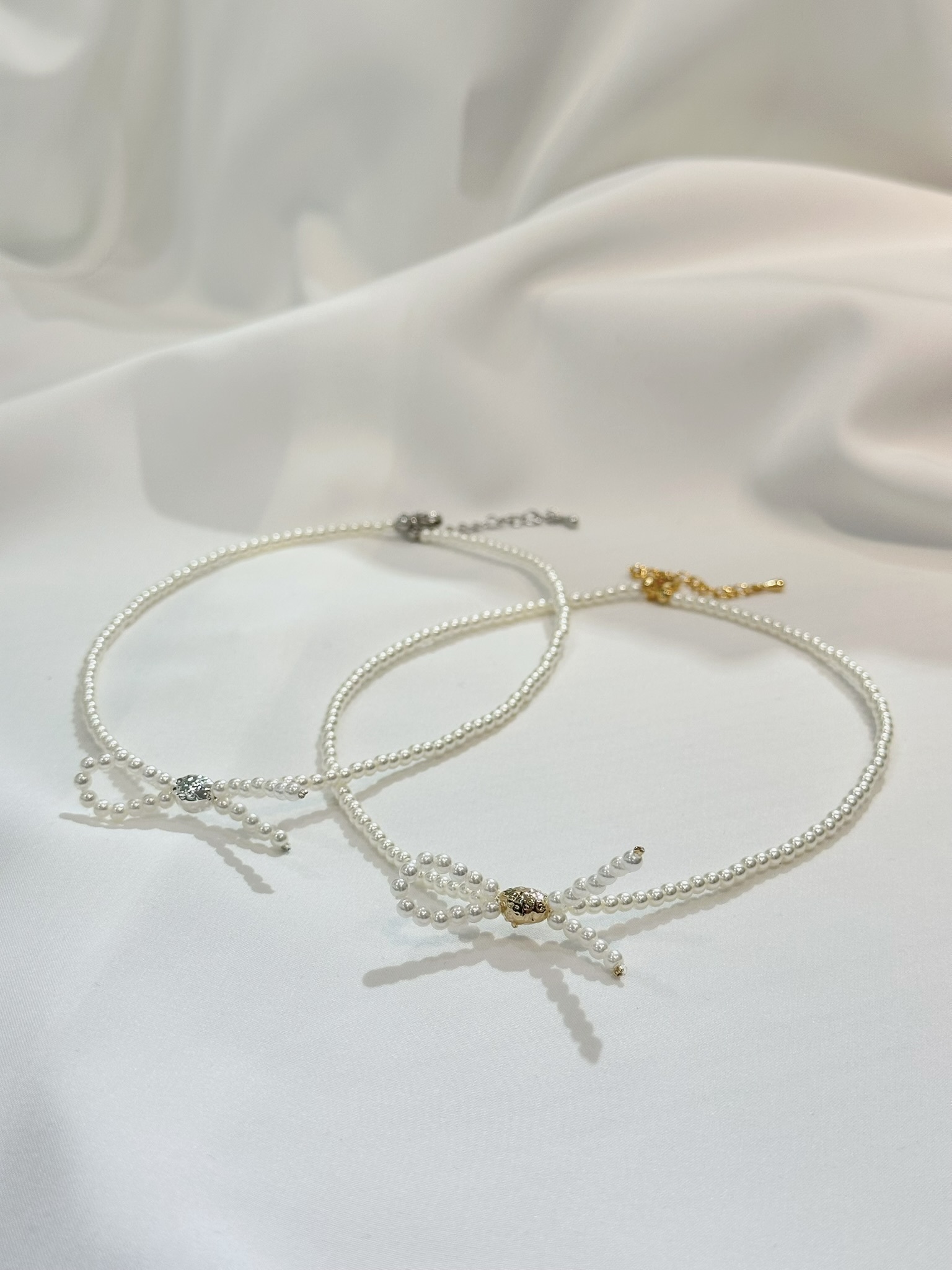 珍珠蝴蝶結頸鏈