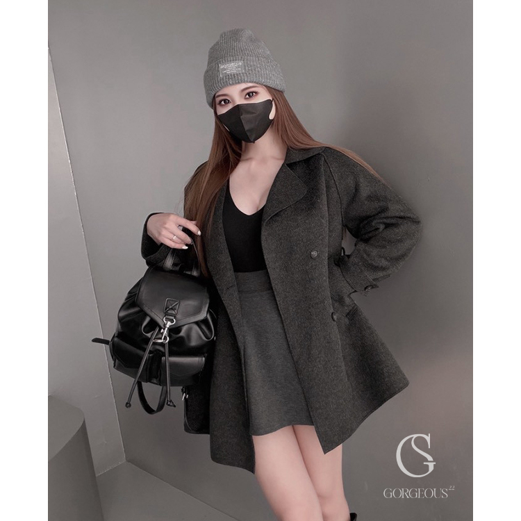 G9773 「雙面羊絨毛呢大衣外套(長版)」