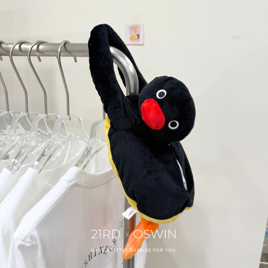 PINGU 企鵝家族 鵝鵝賣藝造型 衛生紙袋