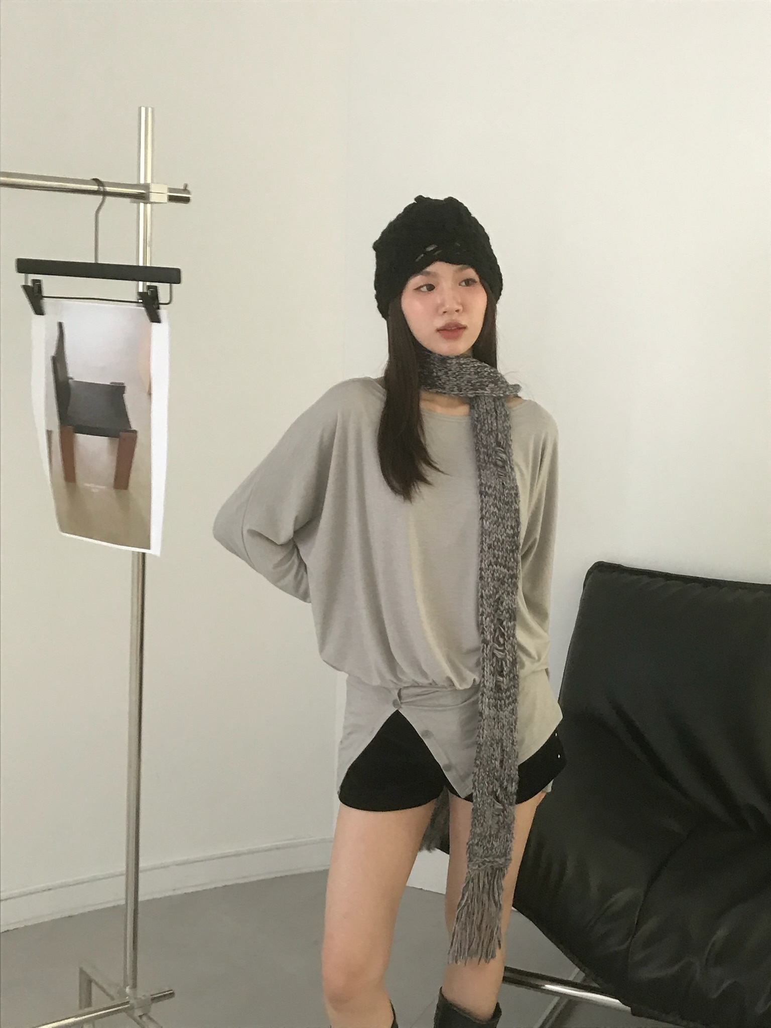 Finger Button Tee #上衣