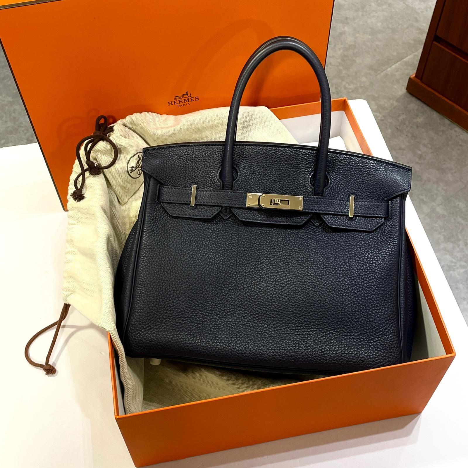 98%NEW二手BIRKIN 30 午夜藍銀扣TOGO皮X刻 2Z/PHW #b30 #鉑金包 #兩年免費保養 #香榭站正品