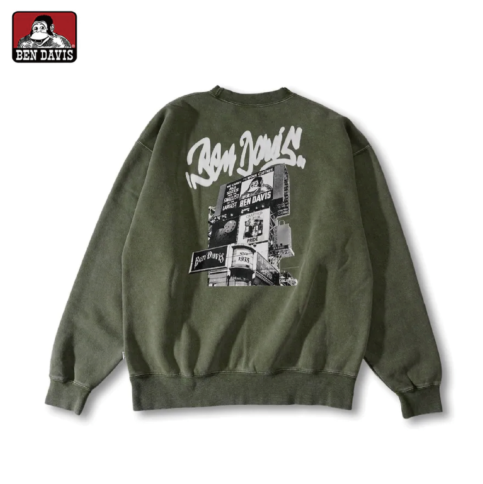 【 BEN DAVIS | 廣告刊版水洗刷毛大學TEE - 2色 】