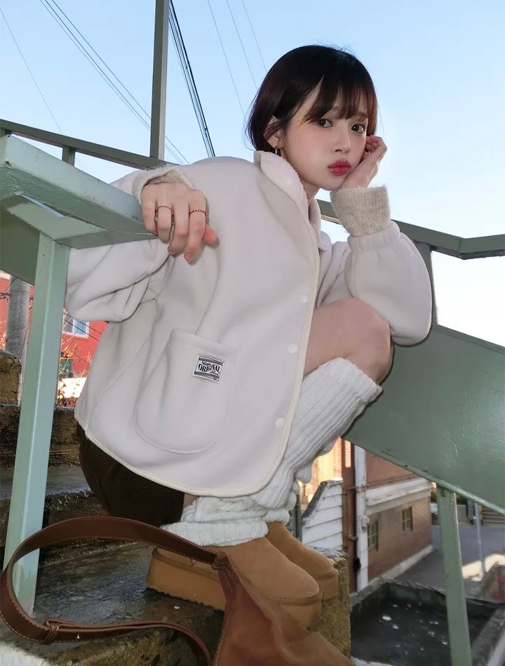 【優惠預訂】韓國抓絨口袋外套（3色）