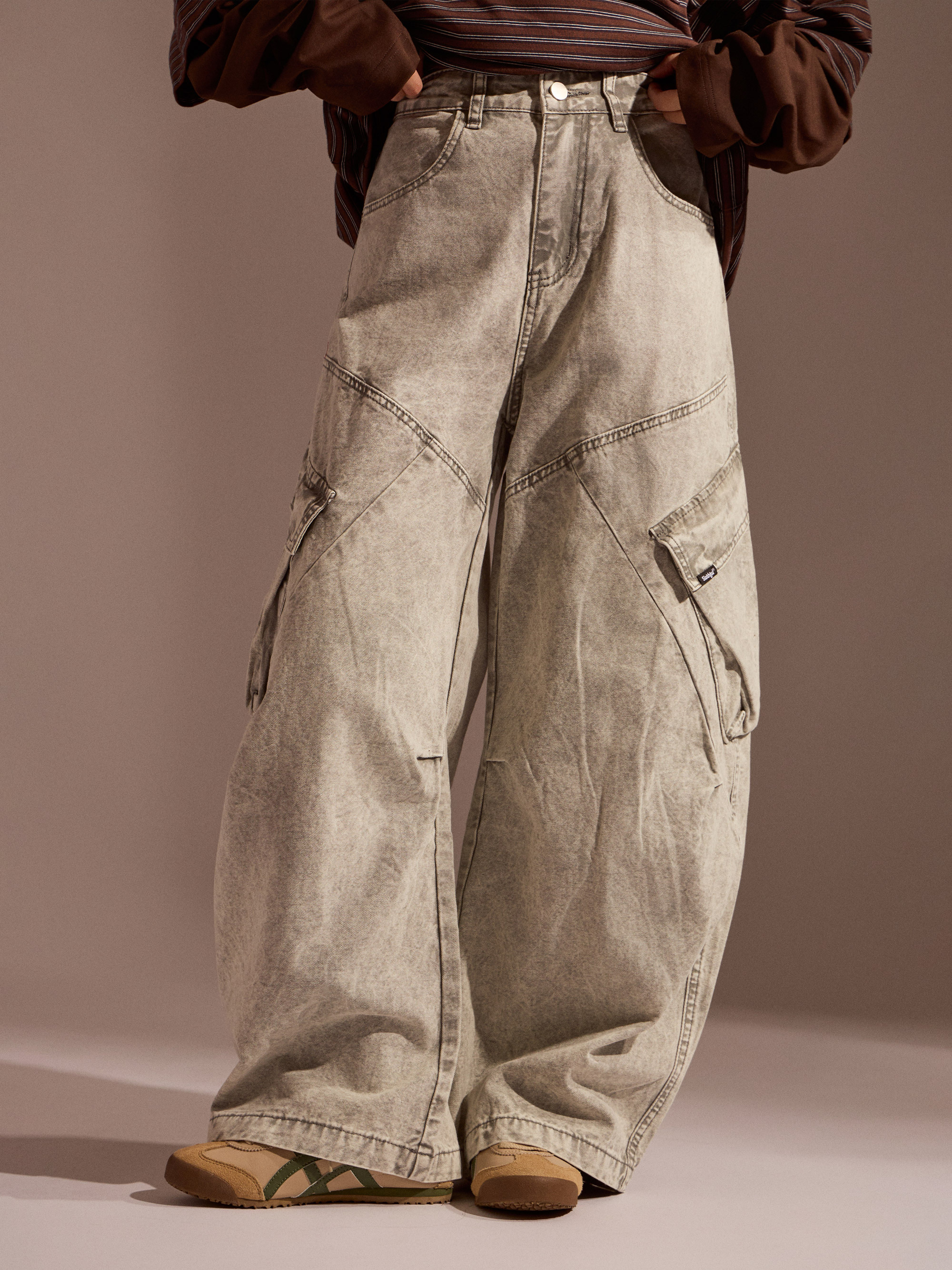 大寬口袋牛仔褲