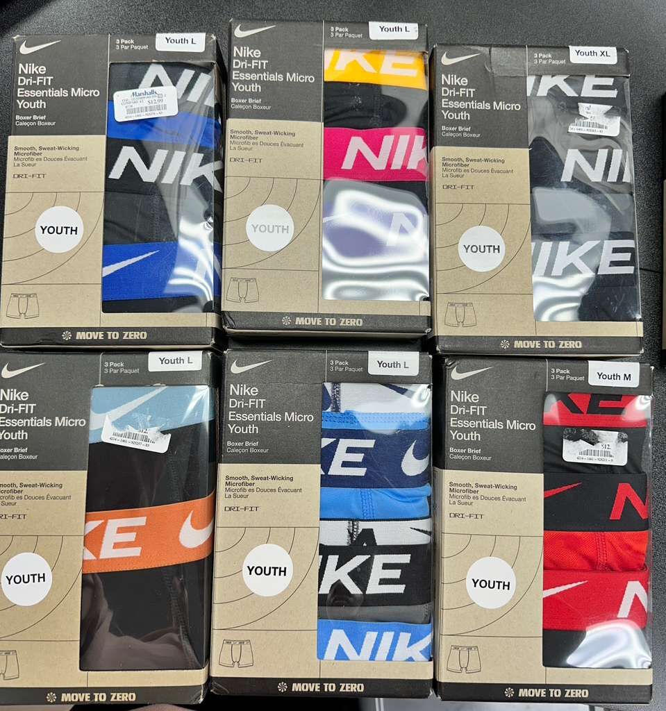 【現貨】Nike LL120552 Dri-FIT Essentials Micro Youth 男童3條裝平口內褲(顏色隨機)