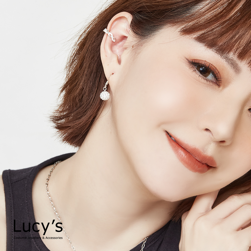 925純銀 閃爍交錯 耳骨夾 (120405)